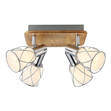 Prezent 75453 - Spot svetiljka PADRE 4xE14/40W/230V hrast