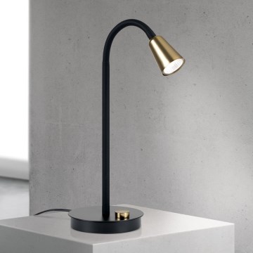 Prigušiva fleksibilna stona lampa DOTTY 1xGU10/10W/230V crna/mesing
