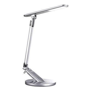 Prigušiva LED dodirna stona lampa OPTIMUM LED/7W/230V USB 3000/4000/6000K srebrna