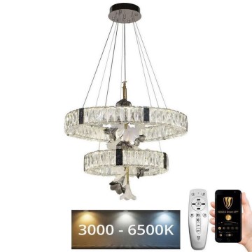 Prigušiva LED kristalni luster na sajli LED/70W/230V 3000-6500K + daljinski upravljač