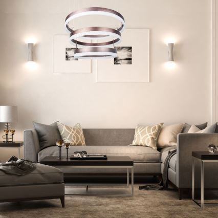 Prigušiva LED luster na sajli LED/86W/230V 3000K braon