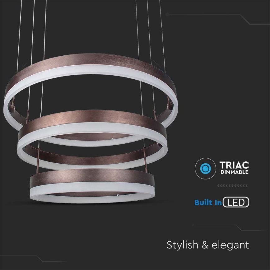 Prigušiva LED luster na sajli LED/86W/230V 3000K braon