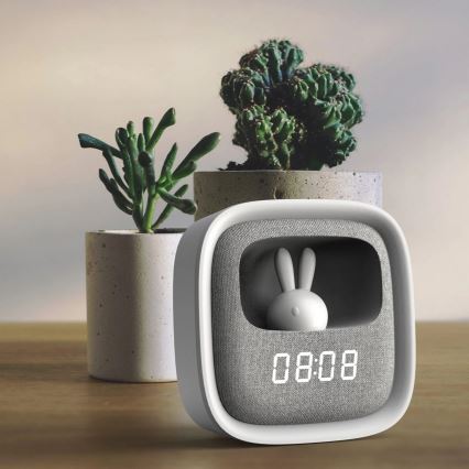 Prigušiva LED noćna lampica sa budilnikom BUNNY LED/1,2W/5V 3000K