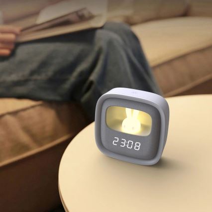 Prigušiva LED noćna lampica sa budilnikom BUNNY LED/1,2W/5V 3000K