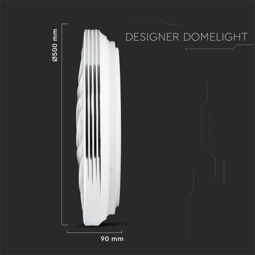 LED prigušiva stropna svetiljka LED/60W/230V 3000K/4000K/6500K pr. 50 cm + daljinski upravljač