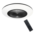 Prigušiva LED plafonska svetiljka sa ventilatorom ARIA LED/38W/230V 3000-6000K crna/bela + daljinski upravljač