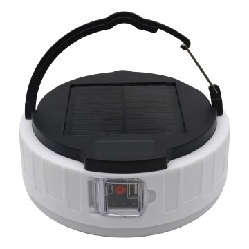 Prigušiva LED punjiva solarna lampa sa funkcijom powerbanke K3 LED/2W/5,5V 6500K IPX4 2400 mAh crna/bela
