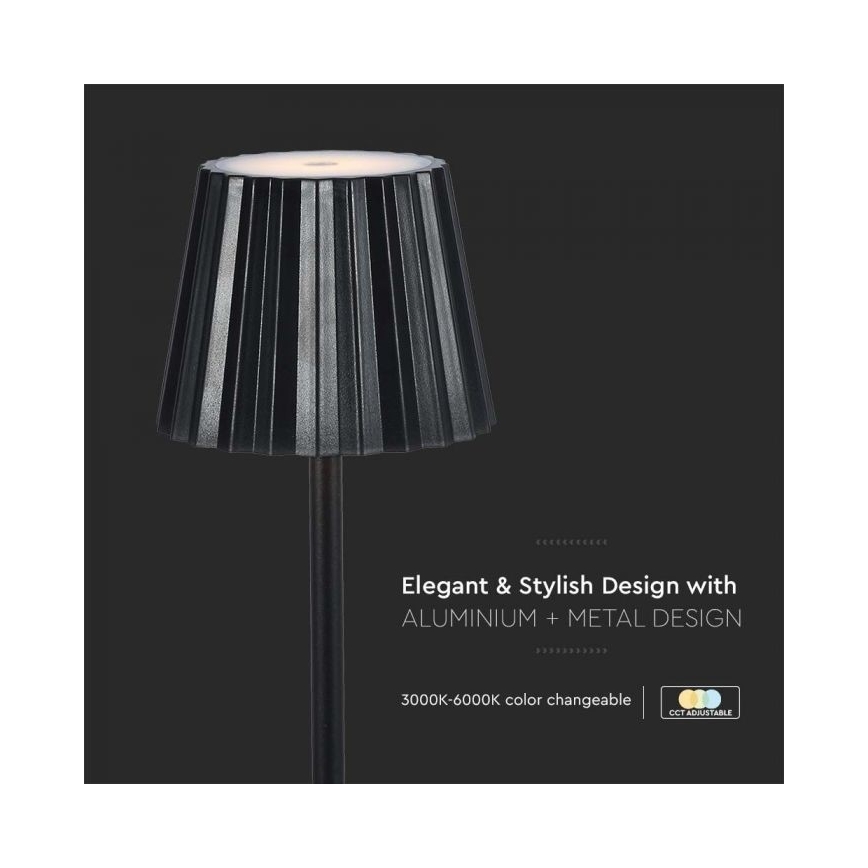 LED prigušiva punjiva dodirna stona lampa LED/4W/5V 3000-6000K 1800 mAh crna