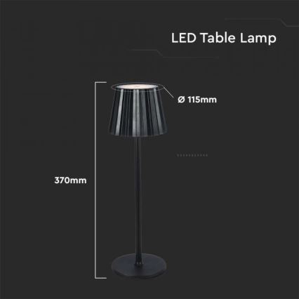 LED prigušiva punjiva dodirna stona lampa LED/4W/5V 3000-6000K 1800 mAh crna