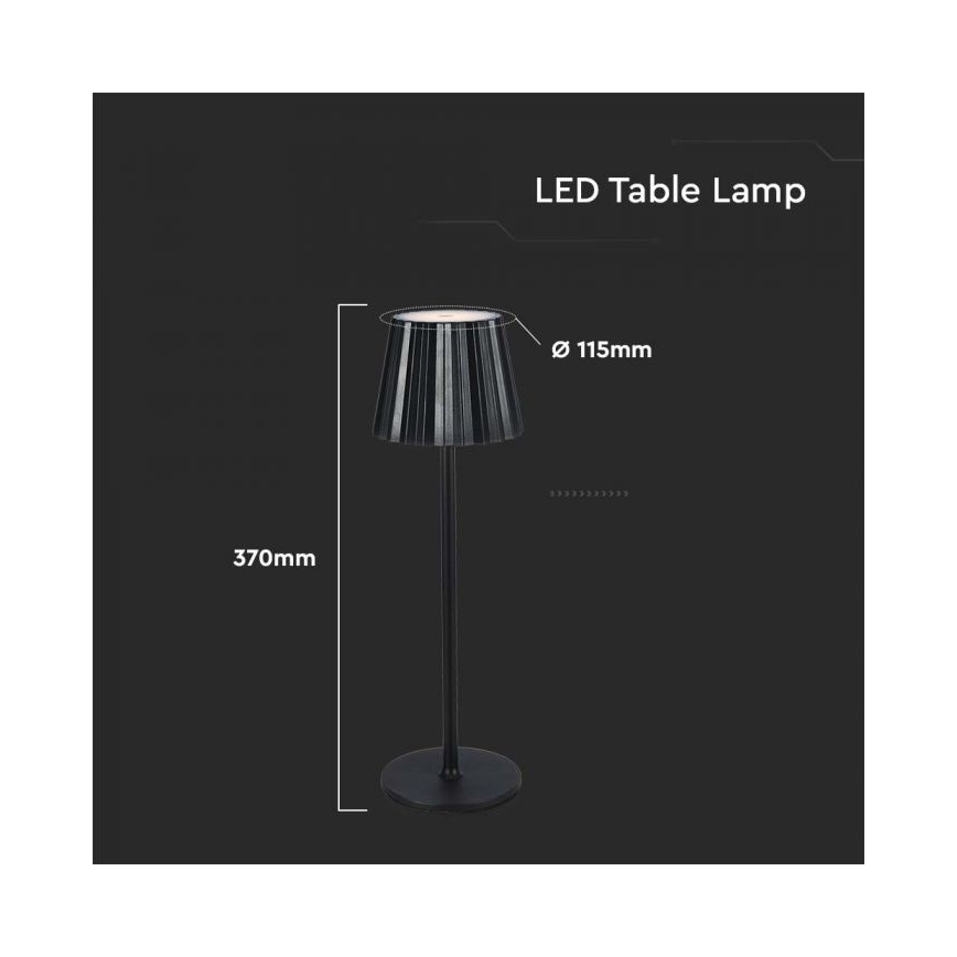 LED prigušiva punjiva dodirna stona lampa LED/4W/5V 3000-6000K 1800 mAh crna