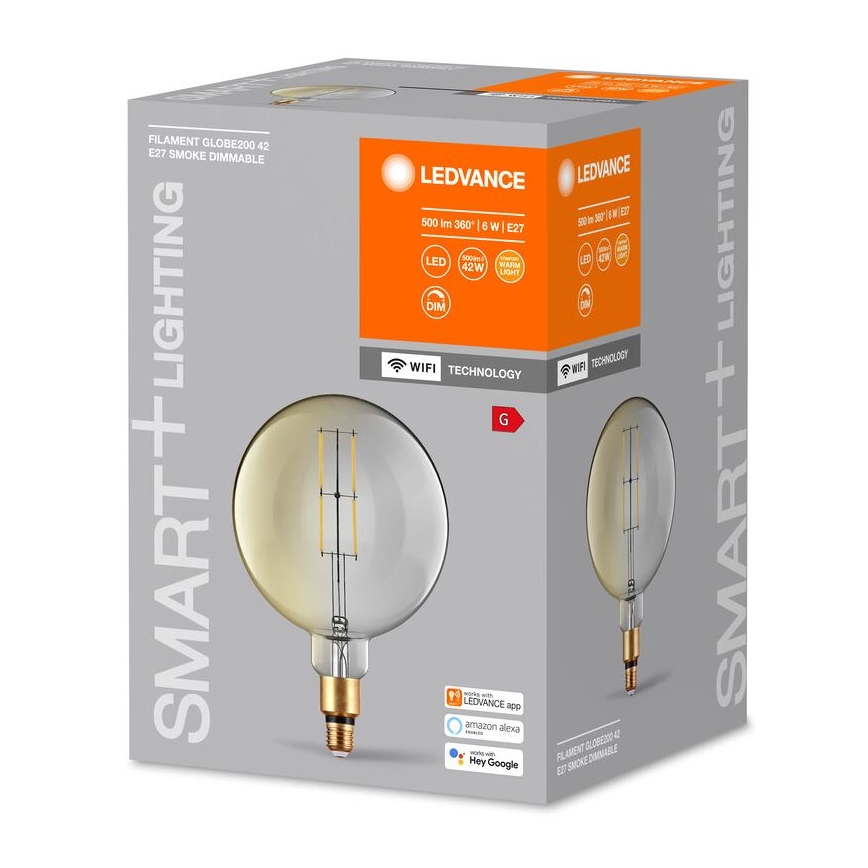 Prigušiva LED sijalica SMART+ GLOBE G200 E27/6W/230V 2500K Wi-Fi - Ledvance