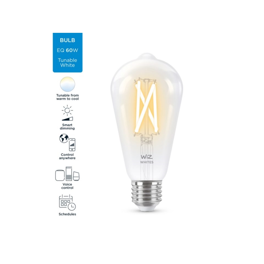 LED prigušiva sijalica FILAMENT ST64 E27/6,7W/230V 2700-6500K CRI 90 Wi-Fi - WiZ