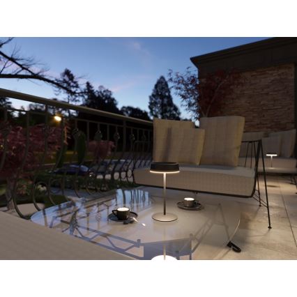 LED prigušiva solarno punjiva stona lampa VIVIEN LED/3W/5V 2700K 1600 mAh IP54 crna