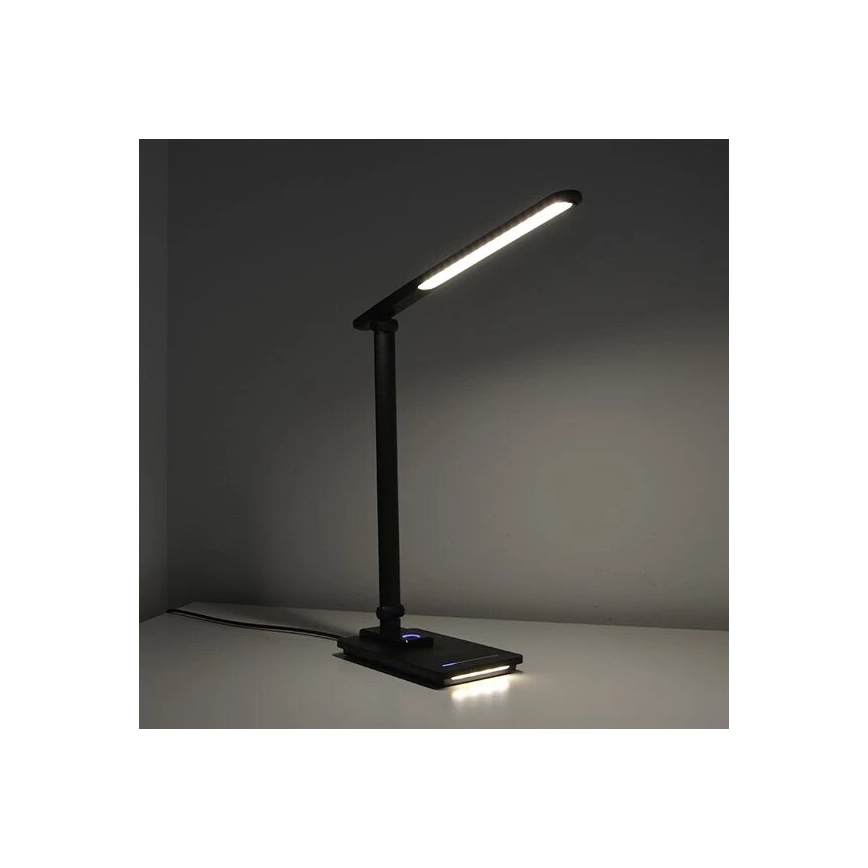 Prigušiva LED stona lampa sa USB, 9W, 230V, 3000K/4000K/5500K, crna