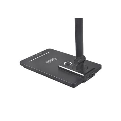 Prigušiva LED stona lampa sa USB, 9W, 230V, 3000K/4000K/5500K, crna