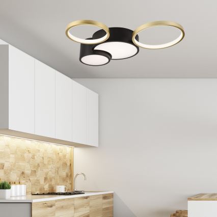 Prigušiva plafonska svetiljka ALIZEE LED/30W/230V 3000-6500K crna/zlatna