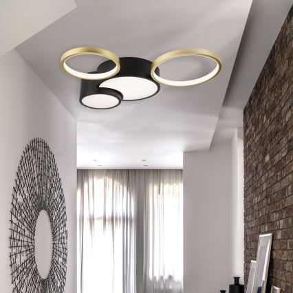Prigušiva plafonska svetiljka ALIZEE LED/30W/230V 3000-6500K crna/zlatna