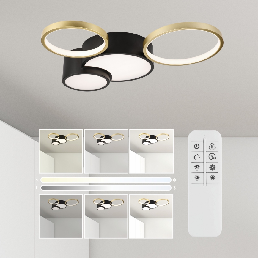 Prigušiva plafonska svetiljka ALIZEE LED/30W/230V 3000-6500K crna/zlatna
