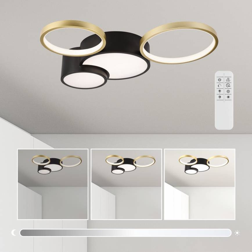 Prigušiva plafonska svetiljka ALIZEE LED/30W/230V 3000-6500K crna/zlatna