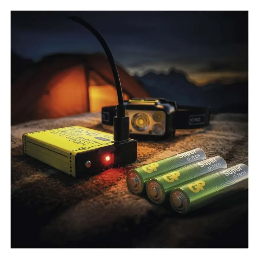 Prigušiva punjiva čelna lampa LED/3xAAA/1000 mAh 3,7V