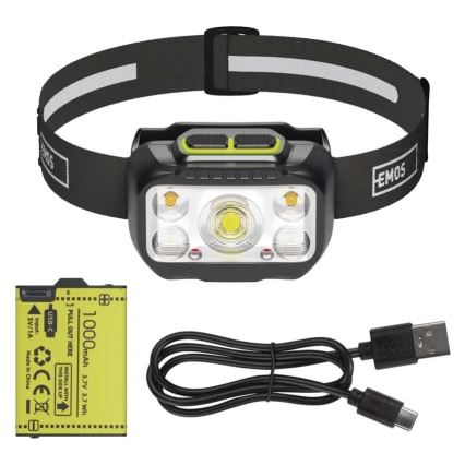 Prigušiva punjiva čelna lampa LED/3xAAA/1000 mAh 3,7V