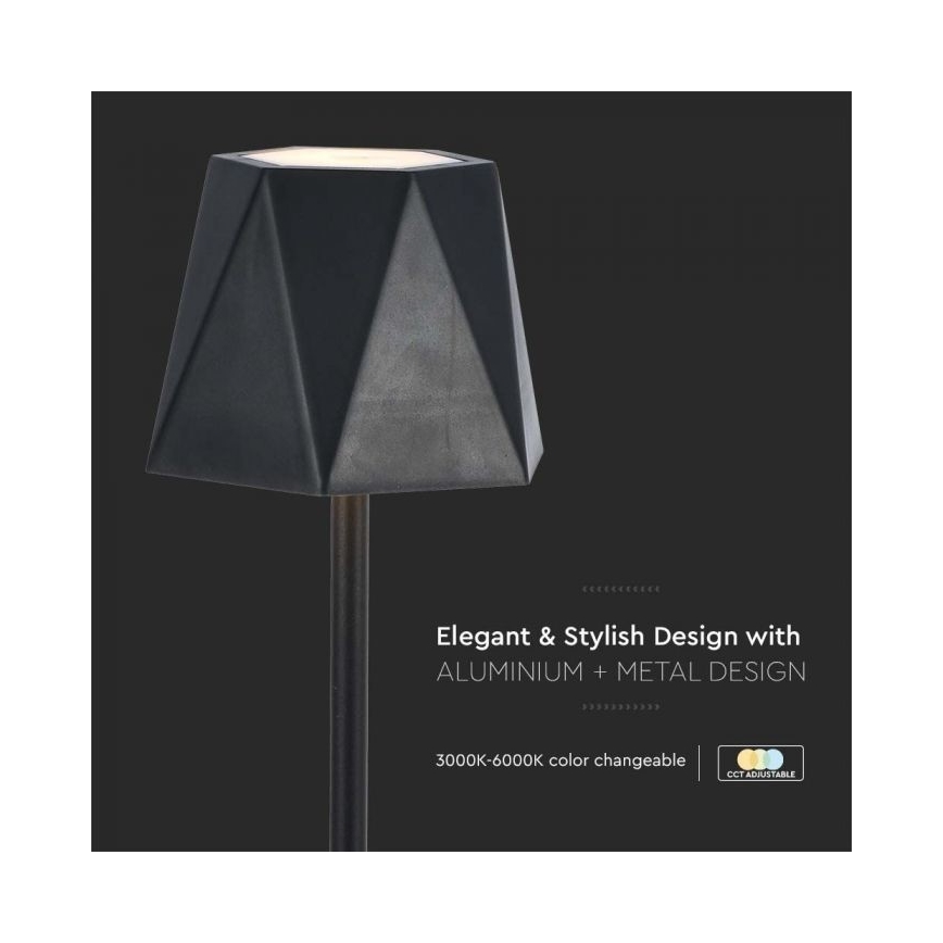 LED prigušiva punjiva dodirna stona lampa LED/4W/5V 3000-6000K 1800 mAh crna