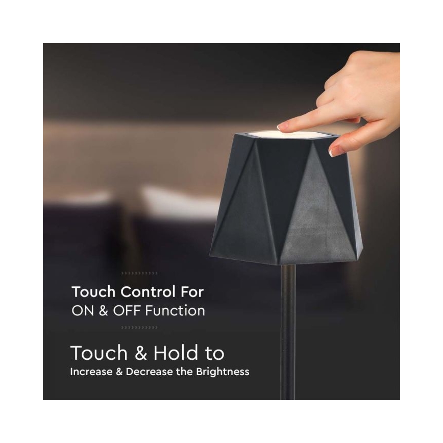 LED prigušiva punjiva dodirna stona lampa LED/4W/5V 3000-6000K 1800 mAh crna