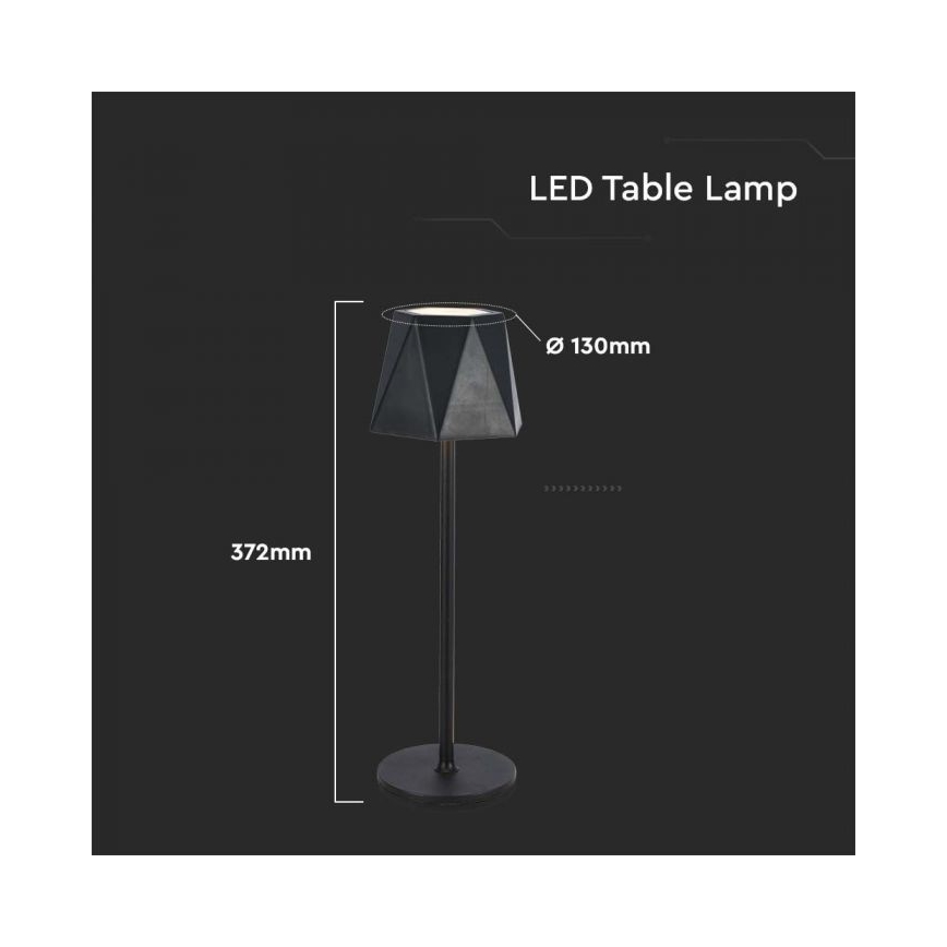 LED prigušiva punjiva dodirna stona lampa LED/4W/5V 3000-6000K 1800 mAh crna