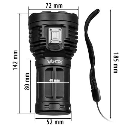Prigušiva punjiva LED svetiljka, 5V, IPX4, 600 lm, 1200 mAh