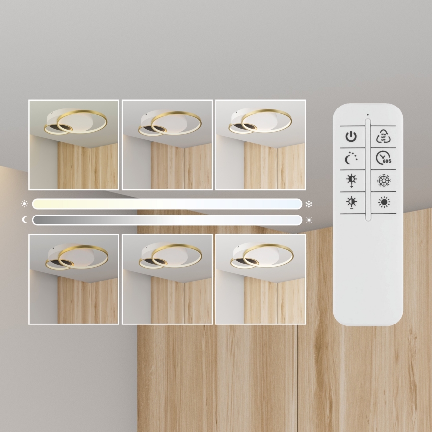 Prigušiva stropna lampa BENITO LED/31W/230V 3000-6500K bela/zlatna