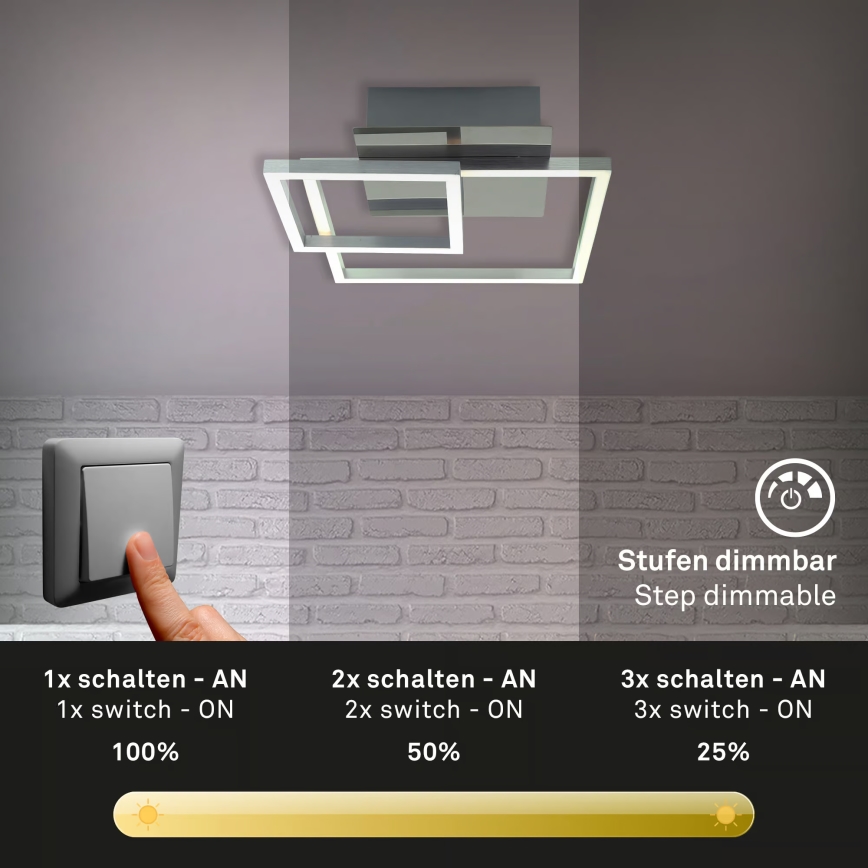 Prigušiva stropna LED svetiljka LED/12W/230V 3000K mat hrom