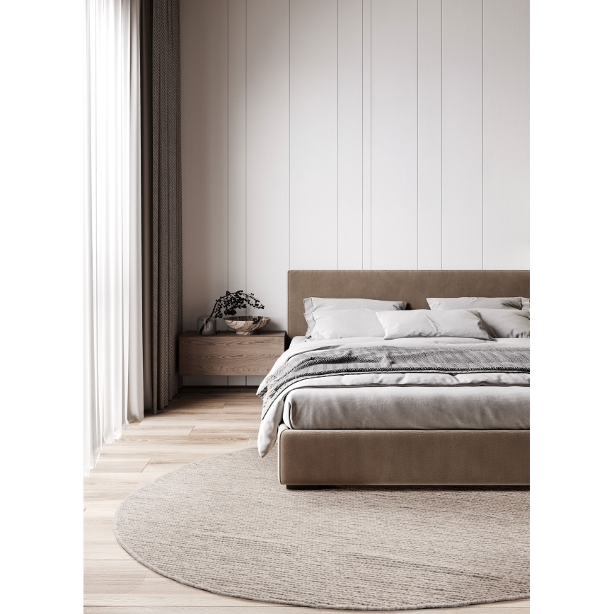 Prirodni okrugli tepih FIR WOOL 160 cm 2600 g/m2 bež