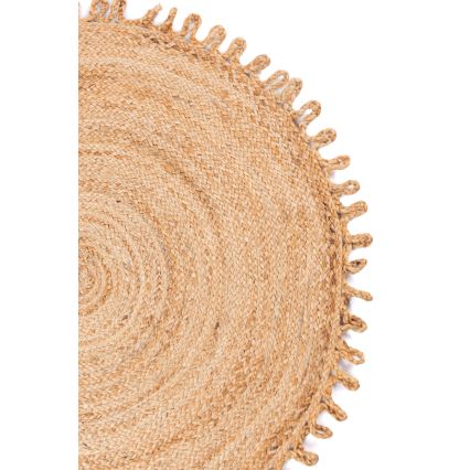Prirodni okrugli tepih JUTA, 100 cm, bež