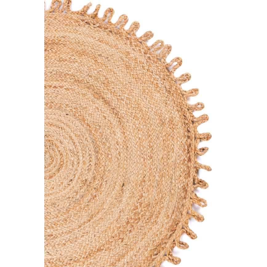 Prirodni okrugli tepih JUTA, 100 cm, bež