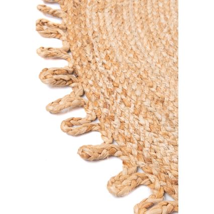 Prirodni okrugli tepih JUTA, 100 cm, bež