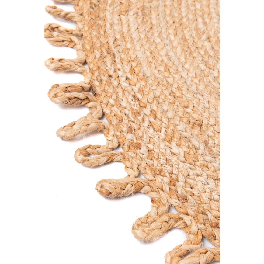 Prirodni okrugli tepih JUTA, 100 cm, bež