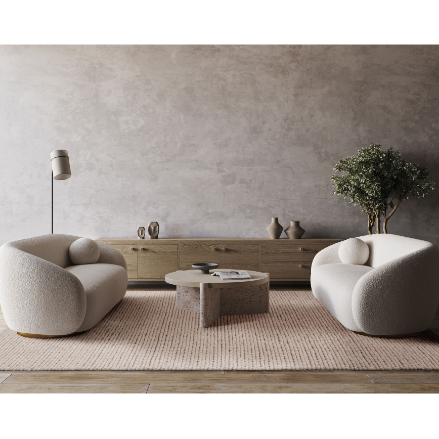 Prirodni tepih FIR WOOL 120x170 cm 2600 g/m2 krem