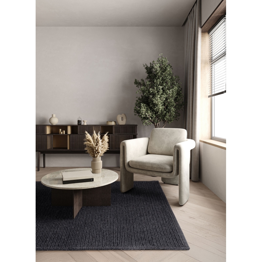 Prirodni tepih FIR WOOL 160x230 cm 2600 g/m2 antracit