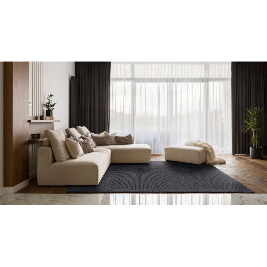 Prirodni tepih FIR WOOL 160x230 cm 2600 g/m2 antracit