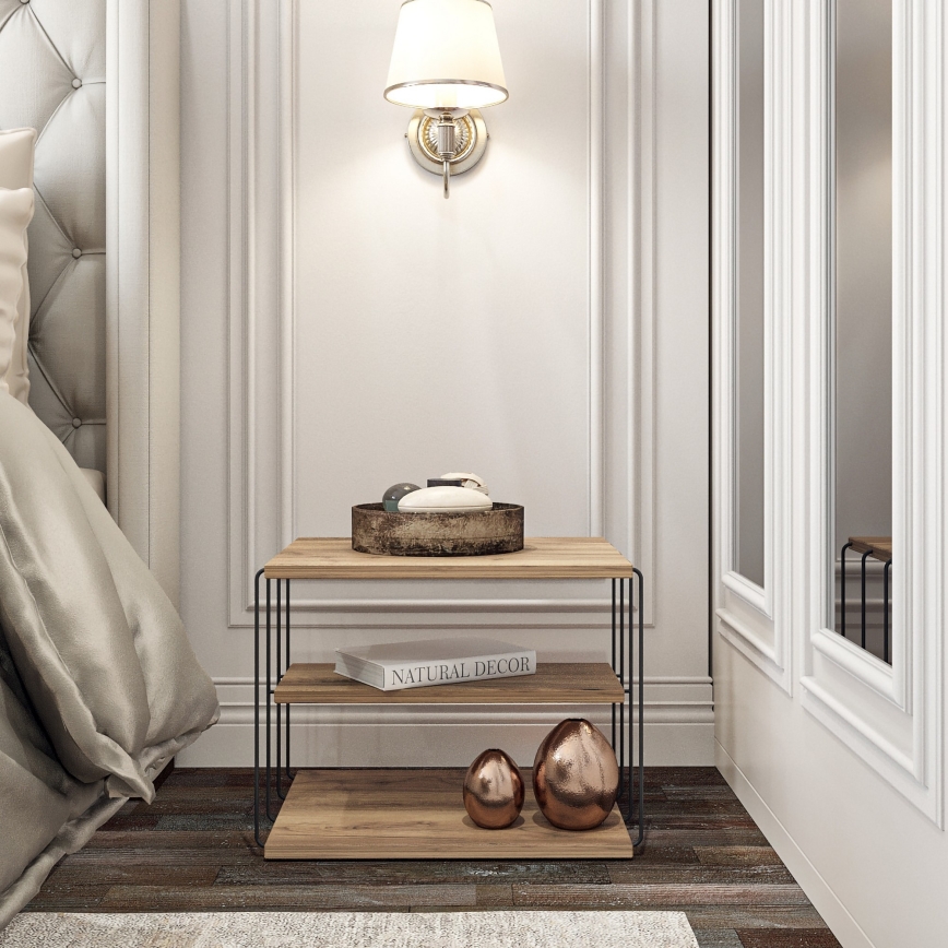 Priručni stolić LIFON 40x50 cm braon/crna