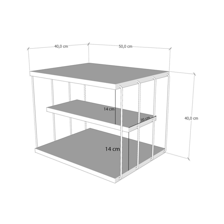 Priručni stolić LIFON 40x50 cm braon/crna