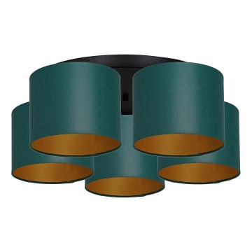 Prislonjen luster ARDEN 5xE27/60W/230V zelena/zlatna
