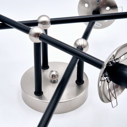 Prislonjen luster MALENA 6xE14/5W/230V mat hrom/dimljeno