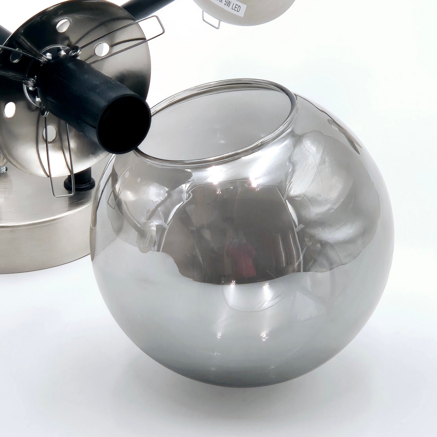 Prislonjen luster MALENA 6xE14/5W/230V mat hrom/dimljeno