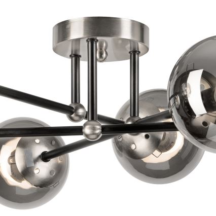 Prislonjen luster MALENA 6xE14/5W/230V mat hrom/dimljeno