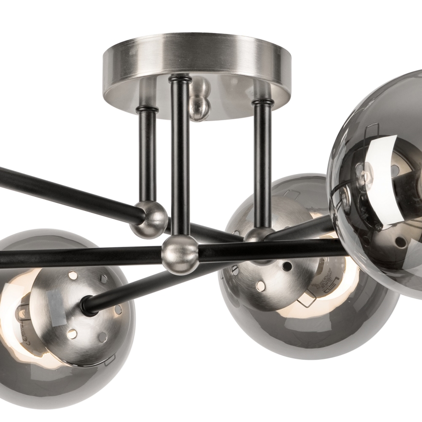 Prislonjen luster MALENA 6xE14/5W/230V mat hrom/dimljeno