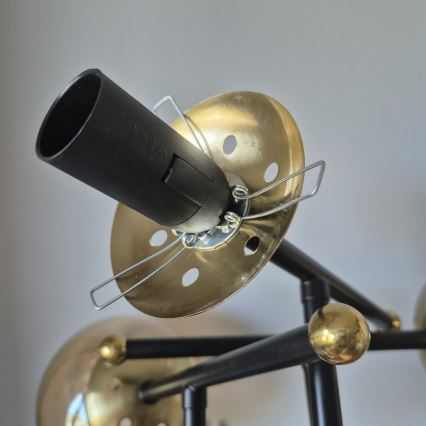 Prislonjen luster MALENA 6xE14/5W/230V zlatna/crna/dimljeno bež