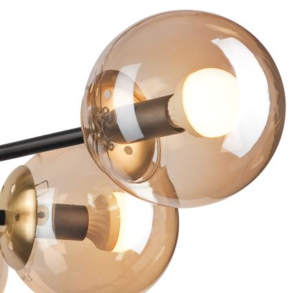 Prislonjen luster MALENA 6xE14/5W/230V zlatna/crna/dimljeno bež