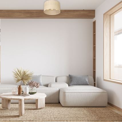 Prislonjen luster RATTAN 3xE27/60W/230V ratan