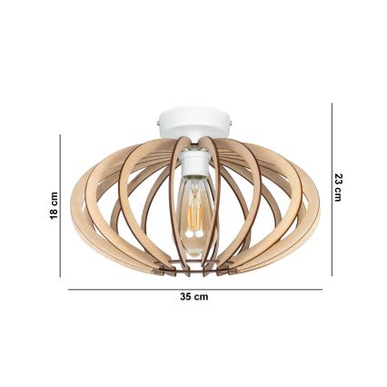Prislonjen plafonski luster EARTH 1xE27/60W/230V, bela/bež